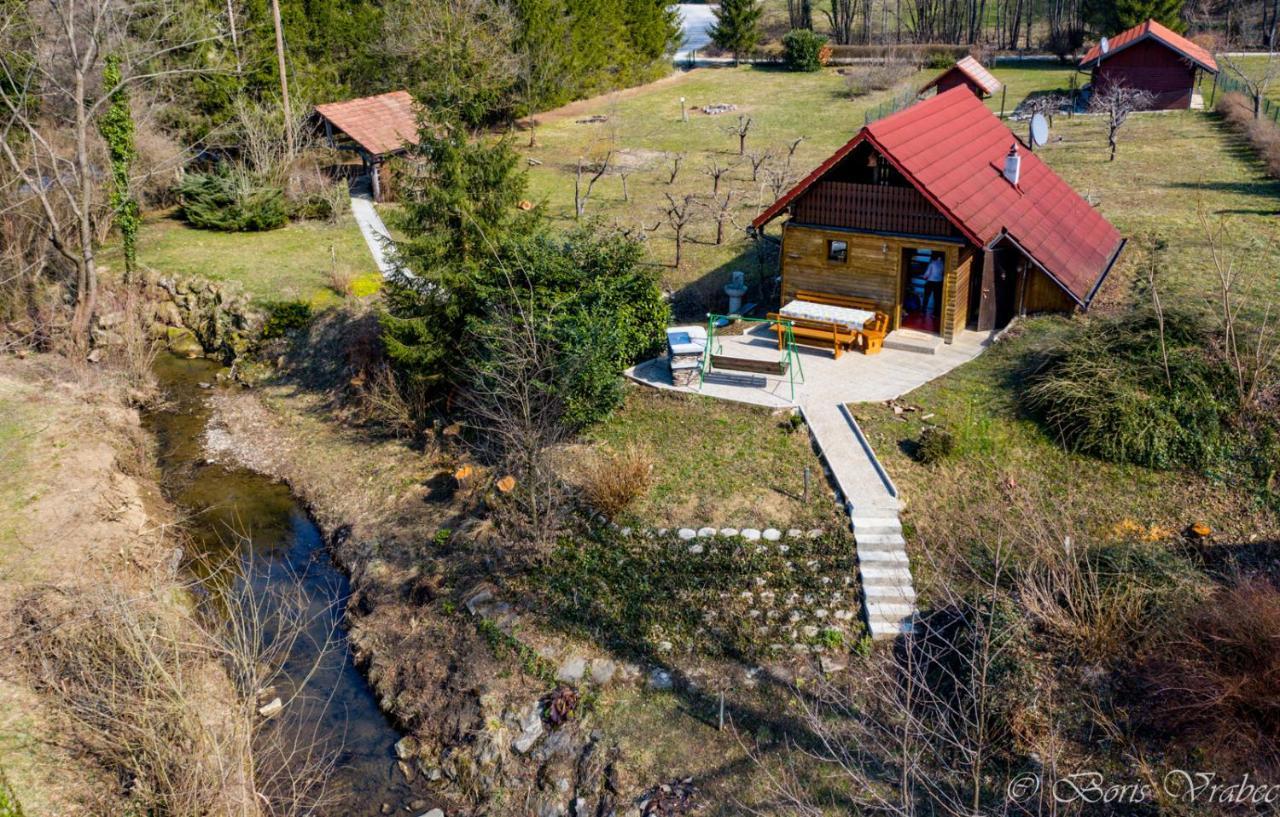 Wooden Cabin Zurej With Hot Tub Bukovje v Babni Gori Bagian luar foto